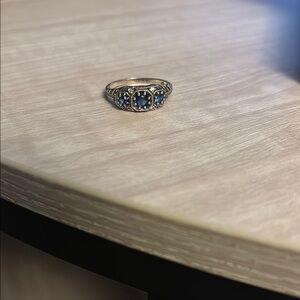 Elegant Blue Stone Silver Ring
